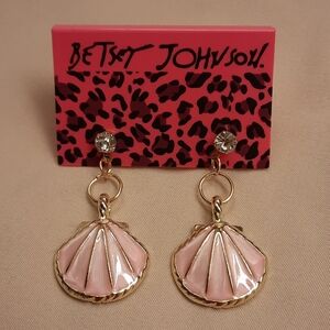 Betsey Johnson Pink Enamel Earrings